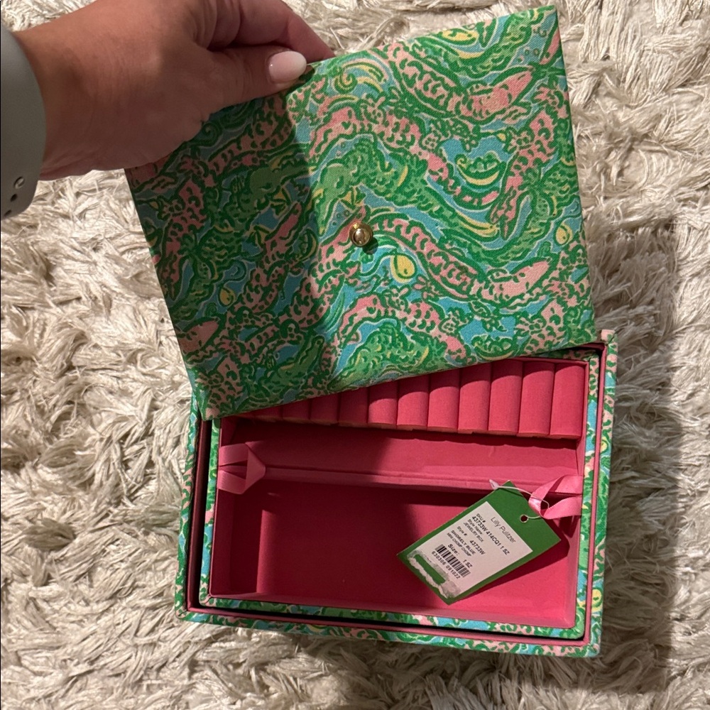 Lilly Pulitzer Pink and Green Jewelry Box